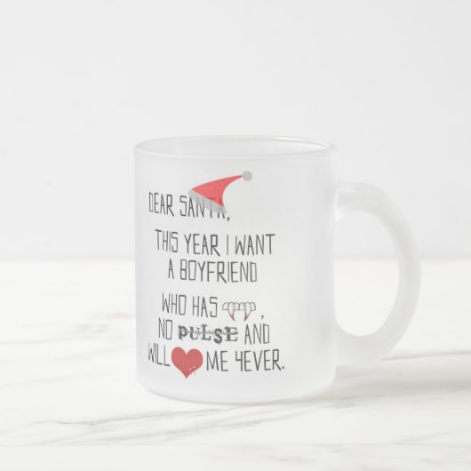 Liebe Sankt… - mattierte GlasTasse Mattglastasse (Rechts)