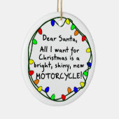 Liebe Sankt-Motorrad-Weihnachtsverzierung Keramik Ornament (Rechts)