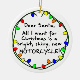 Liebe Sankt-Motorrad-Weihnachtsverzierung Keramik Ornament