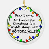 Liebe Sankt-Motorrad-Weihnachtsverzierung Keramik Ornament (Hinten)