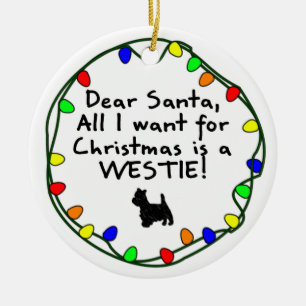 Liebe Sankt Westie Keramikornament