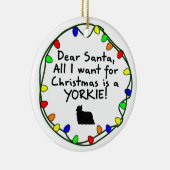 Liebe Sankt Yorkie Keramik Ornament (Rechts)