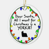 Liebe Sankt Yorkie Keramik Ornament (Links)