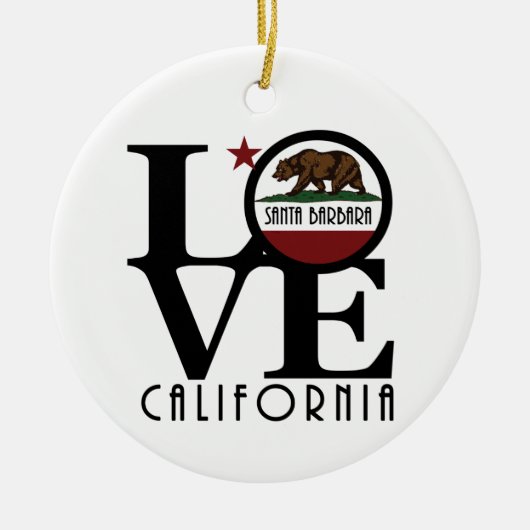 LIEBE Santa Barbara Kalifornien Keramik Ornament (Vorne)