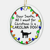 Liebe Santa Carolina Hund Keramikornament (Links)