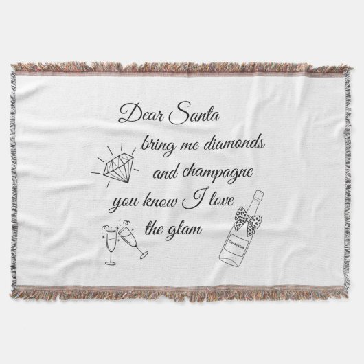 Liebe-Santa-Champagner- und Diamant-Linienkunst-De Decke (Vorderseite)