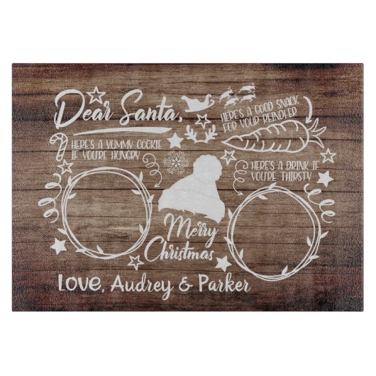 Liebe Santa Cookie & Milk Servierservice Schneidebrett (Vorderseite)