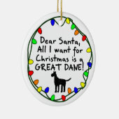 Liebe Santa Great Dane Keramik Ornament (Rechts)