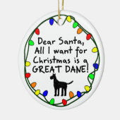 Liebe Santa Great Dane Keramik Ornament (Links)
