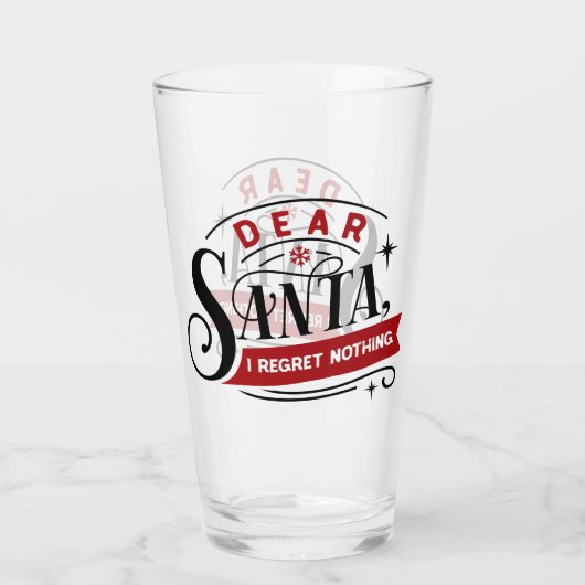 Liebe Santa I Bedret Nothing | Spaß Weihnachten Sp Glas (Rückseite)