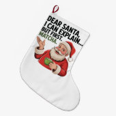 Liebe Santa I kann erklären, aber erste Matcha Xma Großer Weihnachtsstrumpf (Vorderansicht (hängend))