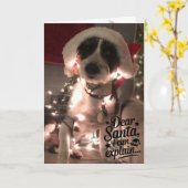 Liebe Santa I kann erklären (Hund) Karte (Gelbe Blume)