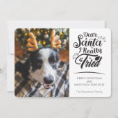 Liebe Santa I versuchte Hund Foto Spaß Weihnachten (Vorderseite)
