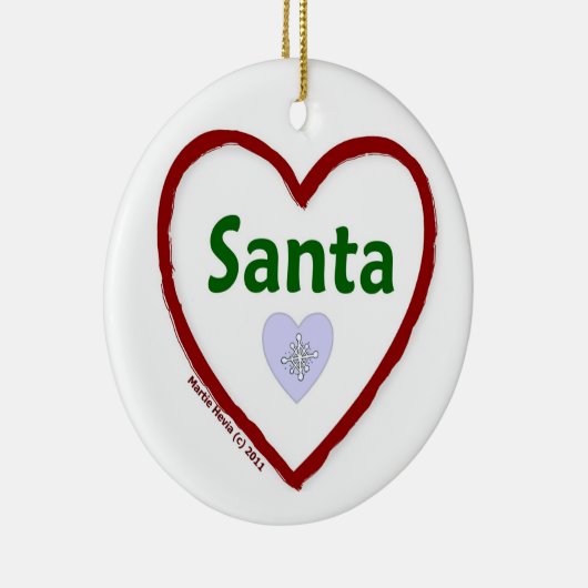 Liebe Santa Keramikornament (Rechts)