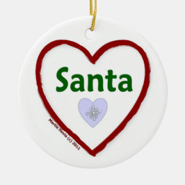 Liebe Santa Keramikornament