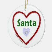 Liebe Santa Keramikornament (Links)