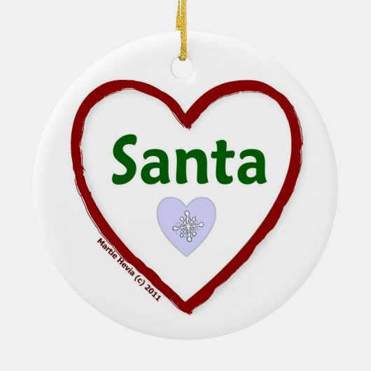 Liebe Santa Keramikornament (Hinten)