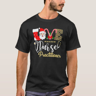 Liebe Santa Krankenschwester Stethoskop Leopard T-Shirt