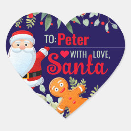 Liebe, Santa Lebkuchen Weihnachten Navy Geschenk Herz-Aufkleber