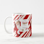 Liebe Santa Nice List Zertifikat Red Candy Stripe Kaffeetasse (Links)