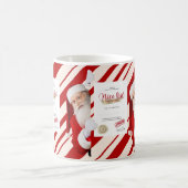 Liebe Santa Nice List Zertifikat Red Candy Stripe Kaffeetasse (Mittel)