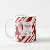 Liebe Santa Nice List Zertifikat Red Candy Stripe Kaffeetasse (Links)