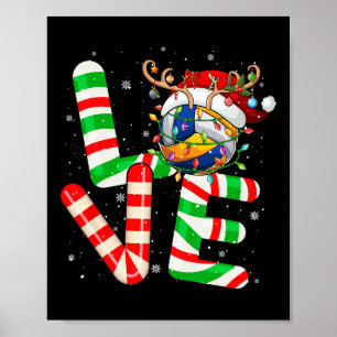 Liebe Santa Reindeer Volleyball Ball Tools farbenf Poster