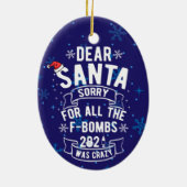 liebe santa sorry für alle f-bombs 2021 keramik ornament (Hinten)