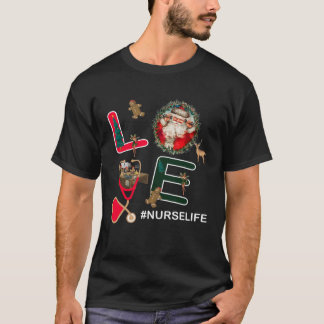 Liebe Santa Stethoscope Krankenversicherung Weihna T-Shirt