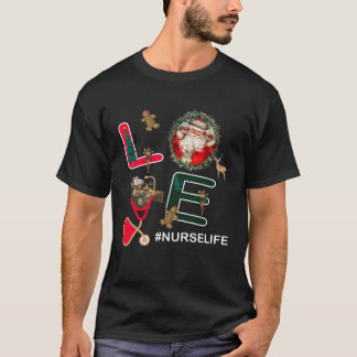 Liebe Santa Stethoskop Krankenschwester Leben Weih T-Shirt