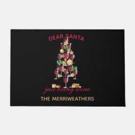 Liebe Santa Wine Weihnachtsbaum Illustration Fußmatte