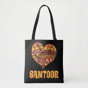 Liebe Santoor Orange Mandala Herz indische Musik Tasche