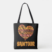 Liebe Santoor Orange Mandala Herz indische Musik Tasche (Rückseite)