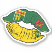 Liebe Saskatchewan Saskatchewanian Lipstick Aufkleber (Vorderseite)