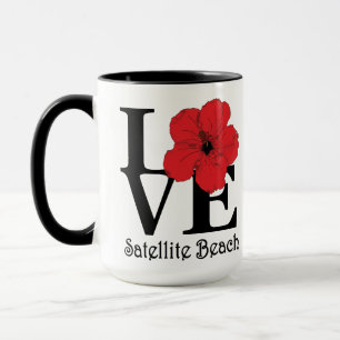 LIEBE Satellite Beach Red Hibiskus 15 oz Tasse