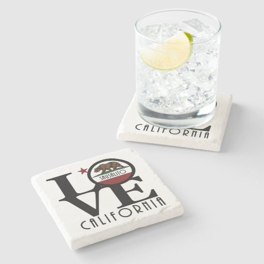 LIEBE Sausalito Steinuntersetzer (Seitenansicht)