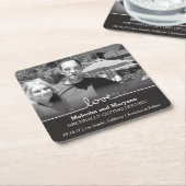 Liebe-Save the Date Foto-Untersetzer Rechteckiger Pappuntersetzer (angewinkelt)