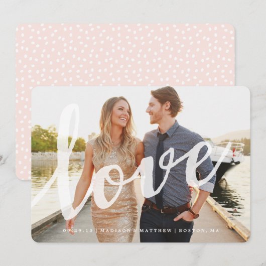 Liebe | Save the Date Fotokarte (Vorne/Hinten)