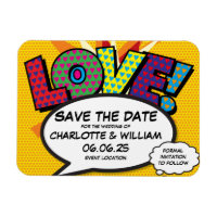 LIEBE Save the Date Fun Retro Comic Pop Art