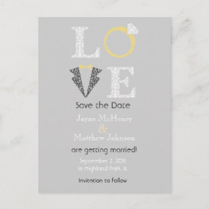 LIEBE - Save the Date Postkarte