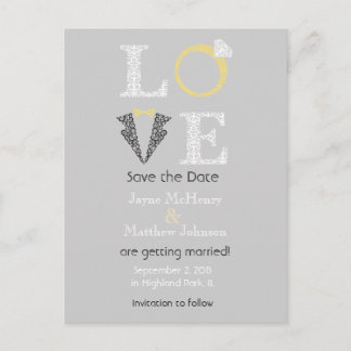 LIEBE - Save the Date Postkarte