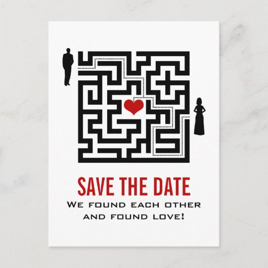Liebe Save the Date Postkarte (Vorderseite)