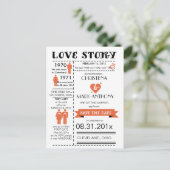 Liebe Save the Date Postkarte (Mandarine) (Stehend Vorderseite)