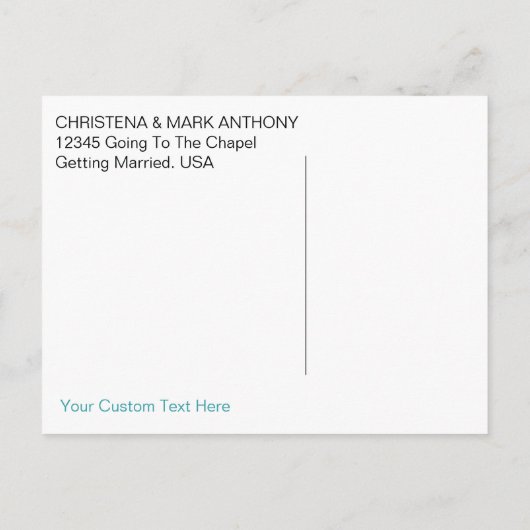 Liebe Save the Date Postkarte (Robinen Egg2) (Rückseite)