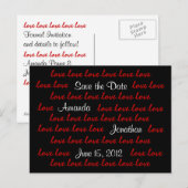 "Liebe" Save the Date Postkarte (schwarz) (Vorne/Hinten)