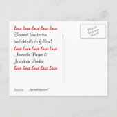 "Liebe" Save the Date Postkarte (schwarz) (Rückseite)