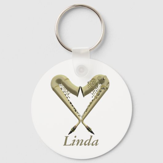 Liebe Sax Keyring Schlüsselanhänger (Vorderseite)