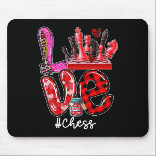 Liebe Schach-Ausrüstung Spieler-Team Valentinstag Mousepad