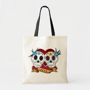 Liebe-Schädel mit Drossel-Tasche Tragetasche