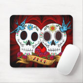 Liebe-Schädel mit Drosseln Mousepad (Mit Mouse)